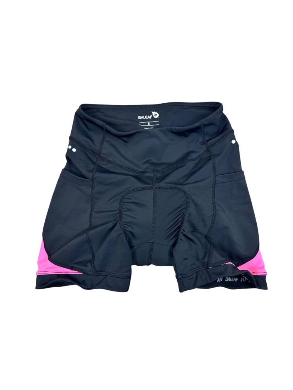 Baleaf Womens Black & Pink Padded Cycling Shorts Size S Nylon/Spandex Pockets